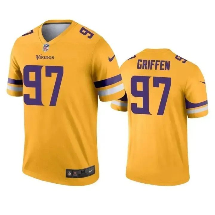 Men Minnesota Vikings 97 Everson Griffen Nike Gold Inverted Legend NFL Jersey